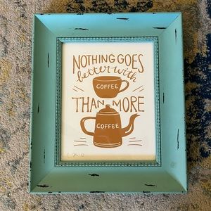 Turquoise wall frame (print included)
